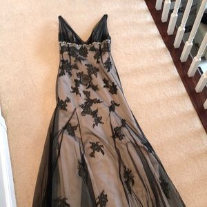 Elegant black overlay gown